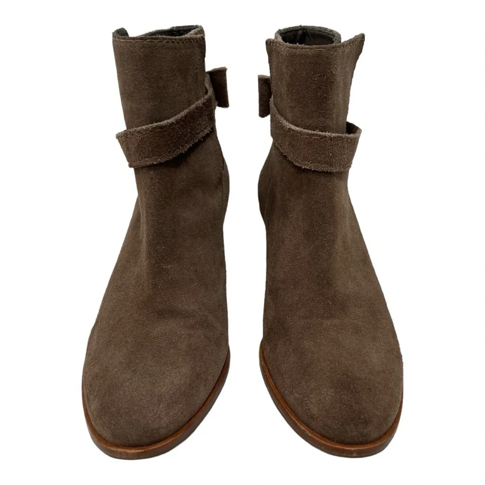 kate spade new york Ankle Booties - Taley Bow Brown Suede size 7.5 M
